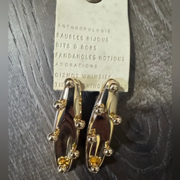 NWT Anthropologie Studded Long Drop Earrings - Picture 4 of 5